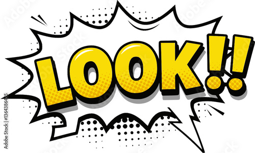 Look comic book bubble text retro style
