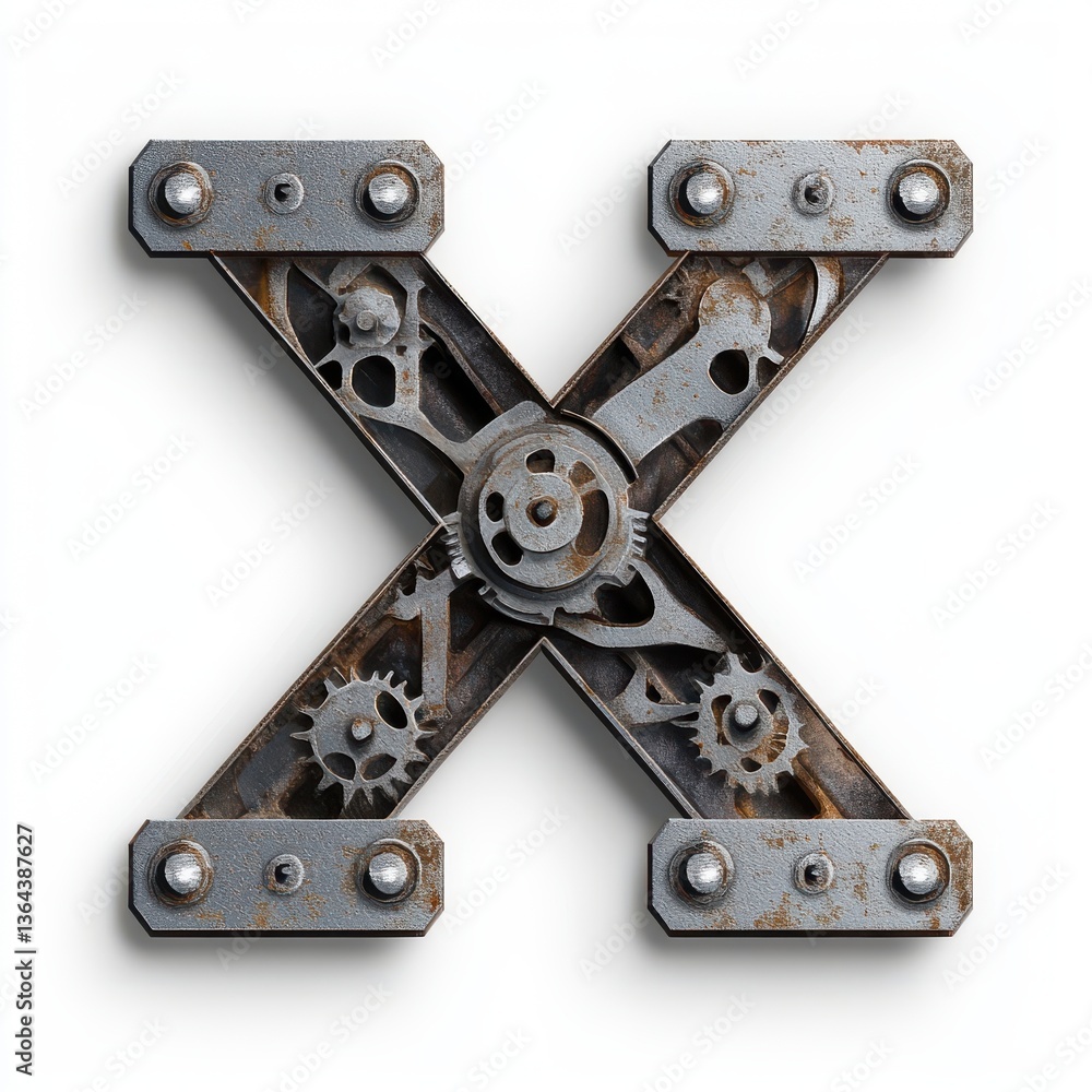 Engineering-themed letter X Engineering-themed letter X