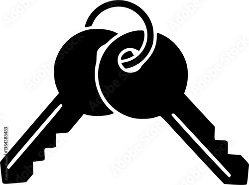 Vector black keys icon on grey background
