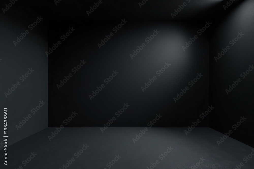 Empty black color studio room with soft lighting, ideal for showcasing products, room, photography Empty black color studio room with soft lighting, ideal for showcasing products, room, photography