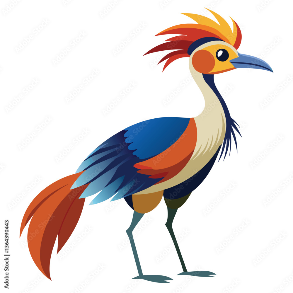 Creative Bird Illustration Highlighting Tropical and Decorative Elements Creative Bird Illustration Highlighting Tropical and Decorative Elements