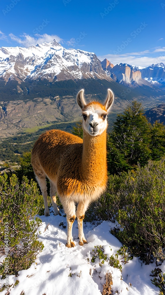 Fototapeta premium Llama Andean Mountains