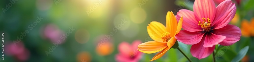 Close-up of vibrant spring flowers in full bloom against a blurred background, vibrant, beautiful Close-up of vibrant spring flowers in full bloom against a blurred background, vibrant, beautiful