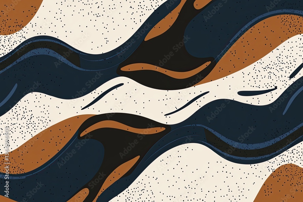Abstract wavy shapes in earthy tones Abstract wavy shapes in earthy tones