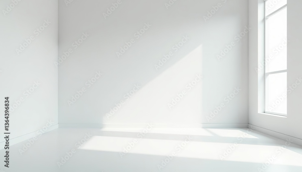 Empty white studio room with minimalistic design and smooth surfaces, light, clean Empty white studio room with minimalistic design and smooth surfaces, light, clean