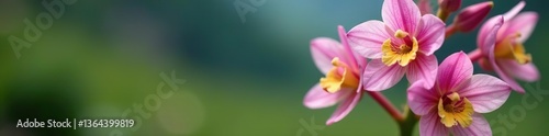 Close-up of Inflorescence of Elder-flowered Orchid in Pyrenees mountains of Andorra,  vibrant,  colorful