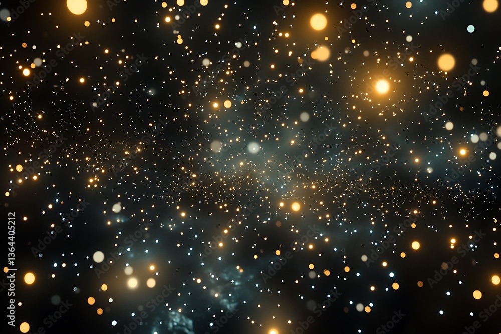 Naklejka premium A cosmic backdrop featuring twinkling lights and a celestial glow.