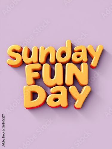 simple editable vector 3d text effect, Sunday fun day font design