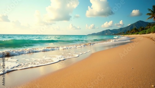 Glistening golden sand on a peaceful beach shoreline,  shore,  texture