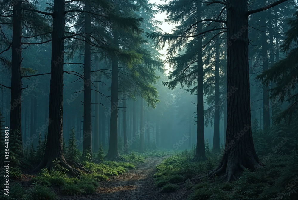 Obraz premium fog in the forest