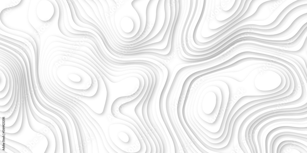 Abstract wavy line 3d paper cut white background. white and gray luxury grid topography map and satin smooth wallpaper matt paper light texture. White waves decorative papercut design. Abstract wavy line 3d paper cut white background. white and gray luxury grid topography map and satin smooth wallpaper matt paper light texture. White waves decorative papercut design.