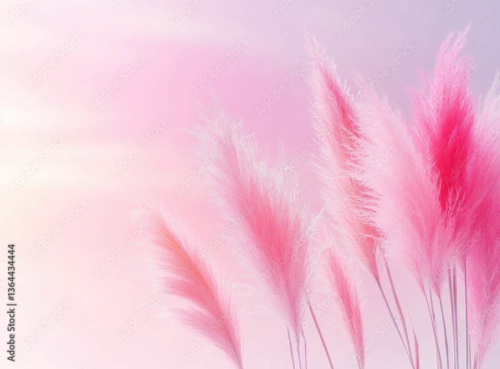 Obraz premium Delicate Pink Pampas Grass in Soft Light