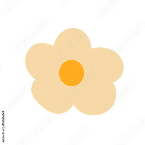 watecollor yellow flower on white background