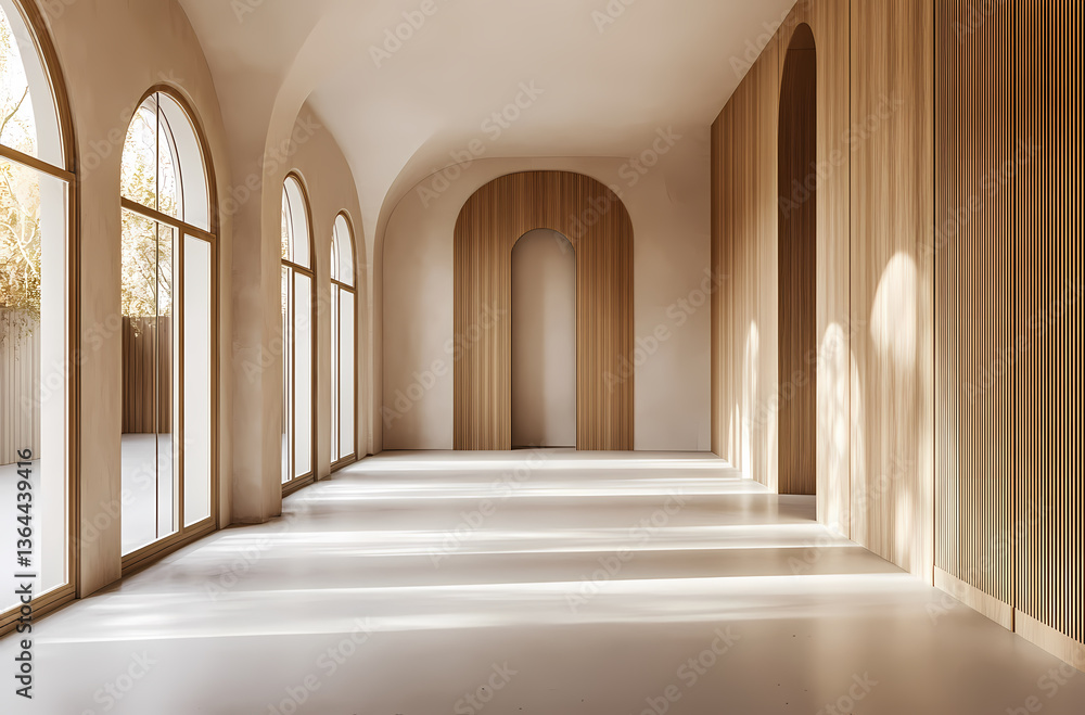Obraz premium Modern Minimalist Interior Design Corridor