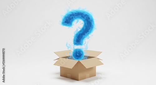 Mysterious Blue Flames Escape Open Box. AI Generated