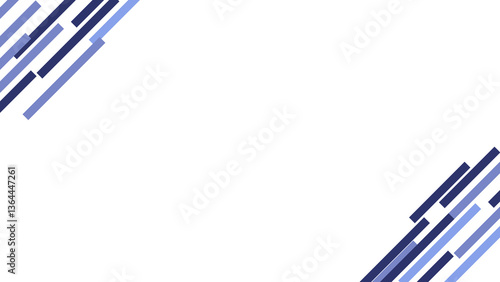 Abstract blue and white lines arranged diagonally on a clean white background, creating a modern, professional geometric design perfect for presentations, backgrounds, or printed materials.