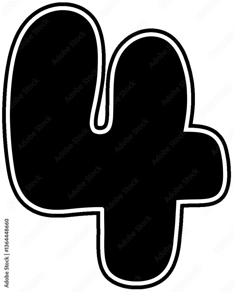 Black number 1 with white border Bold font Black number 1 with white border Bold font