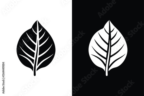 Botanical Leaf Vector Icon. Elegant Eco Silhouettes for Graphic Design