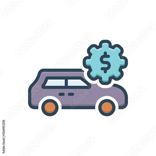 Color illustration icon for servicing costs