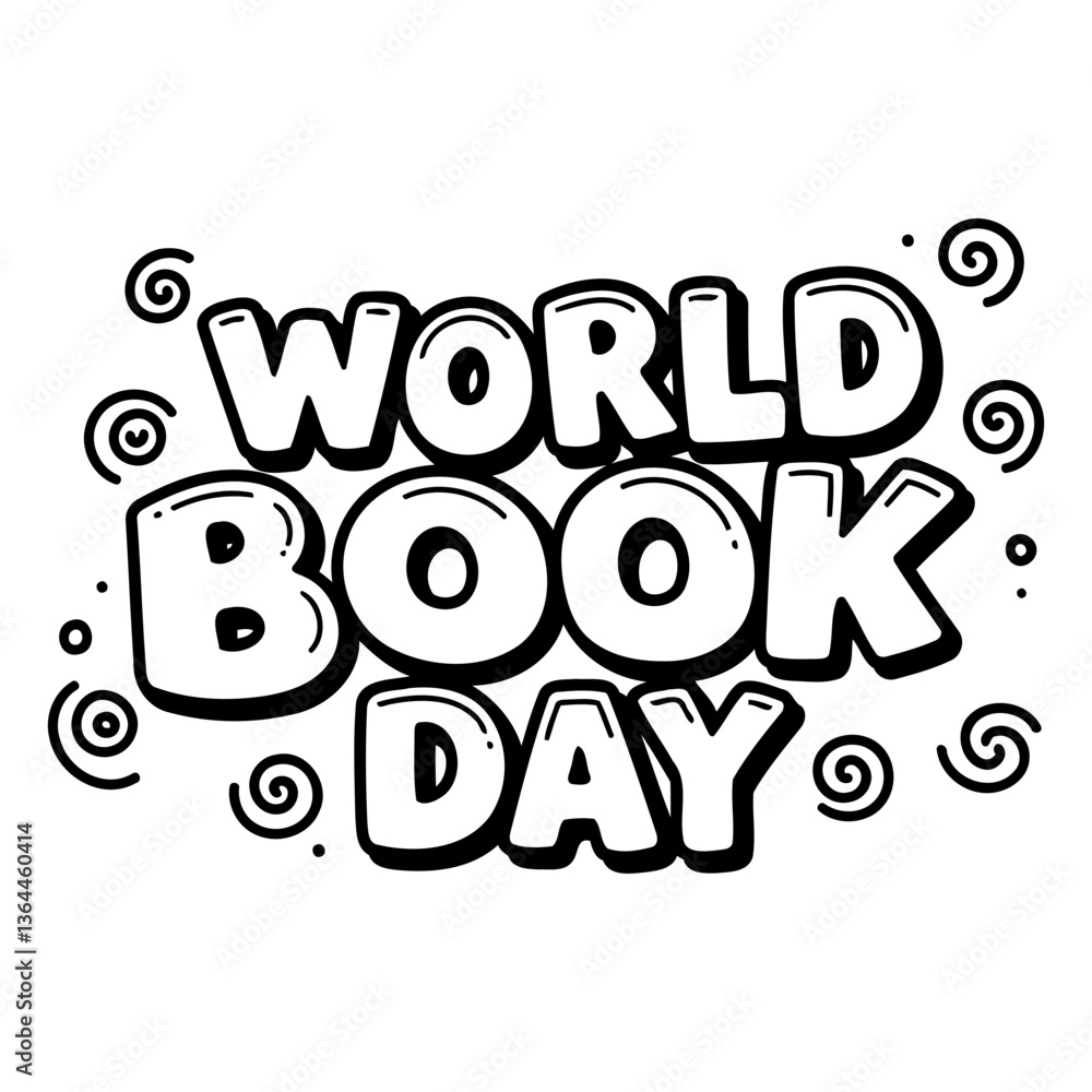 Obraz premium World Book Day graphic, bold lettering, promotional