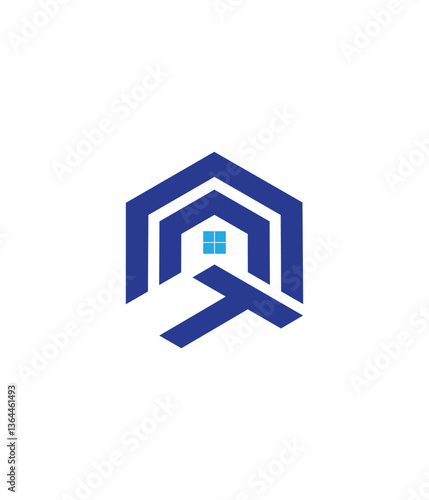 t real state hexagon  vector letter logo