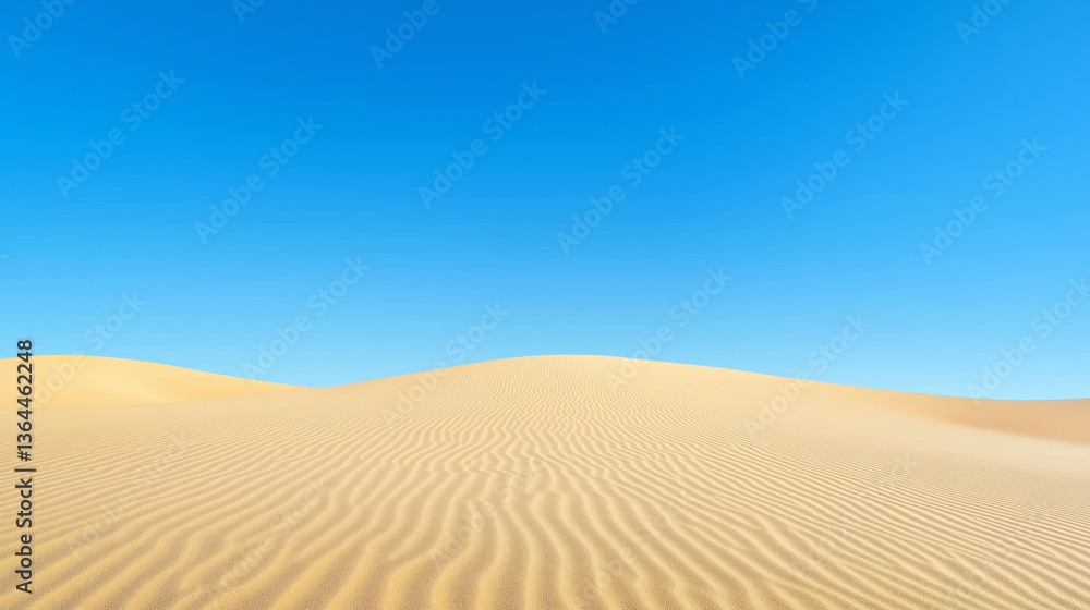Naklejka premium Serene Desert Landscape Under Clear Blue Sky