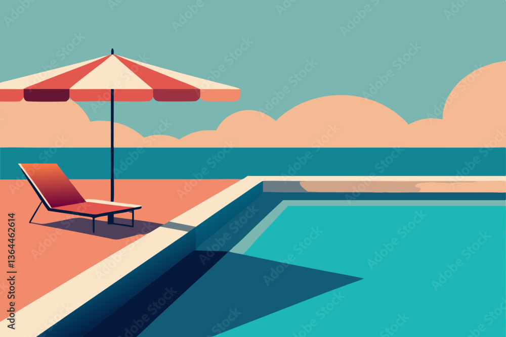 Fototapeta premium lounge chairs on the beach