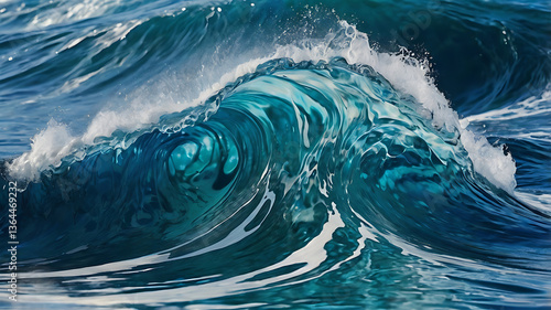 A dynamic blue background featuring a fluid water flush wave, creating a refreshing and energetic visual effect. Perfect for aquatic or nature-themed designs.