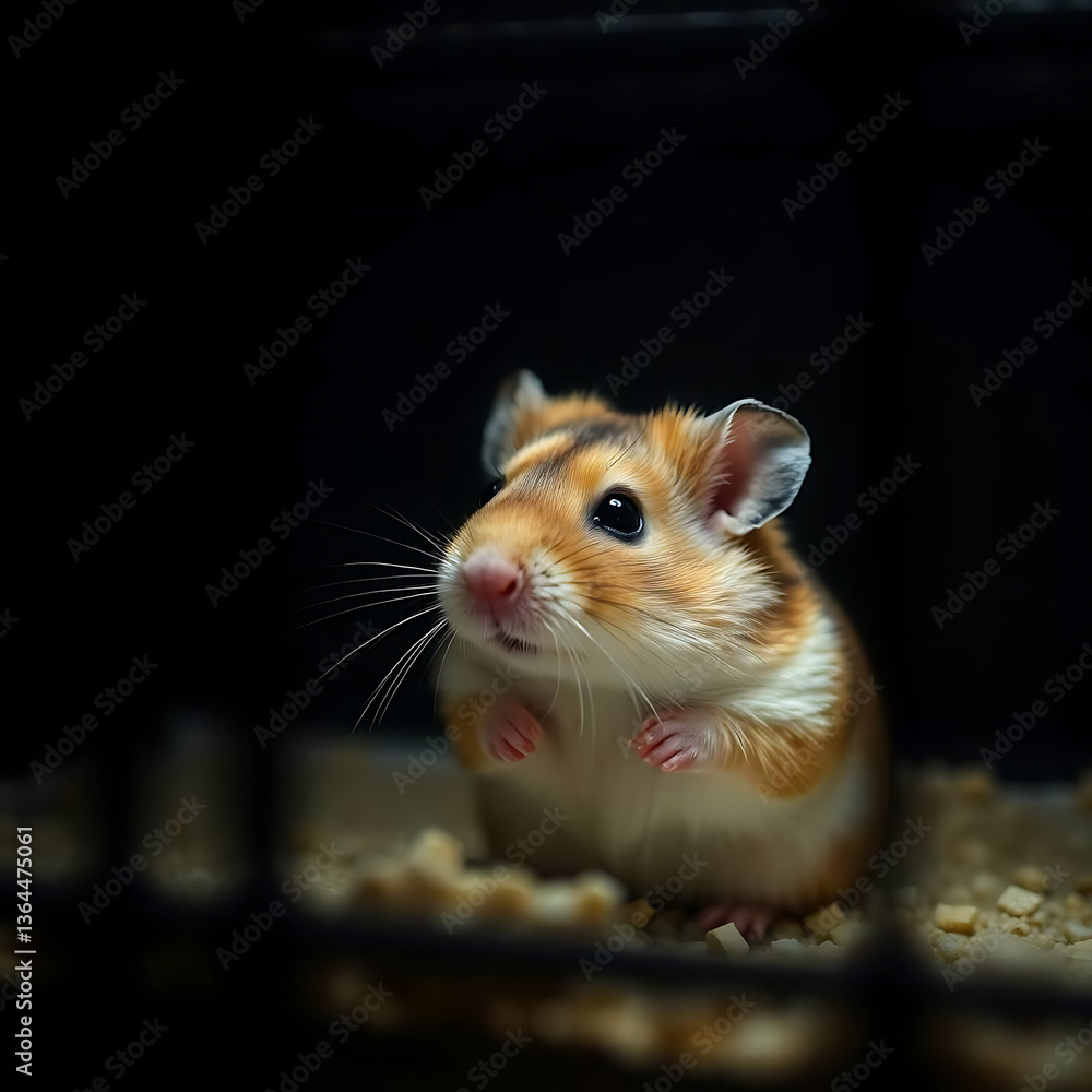 adorable hamster in its cage, created by generative ai adorable hamster in its cage, created by generative ai