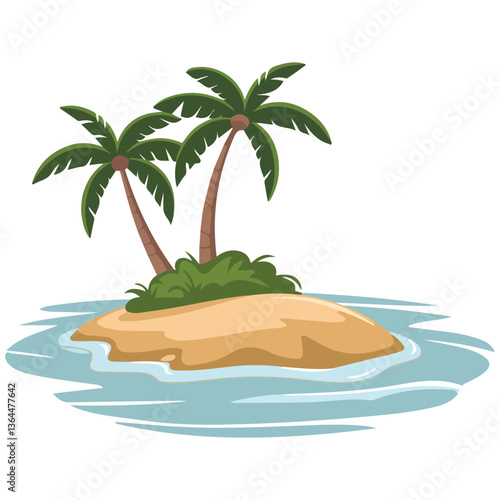 Island with coconut tree