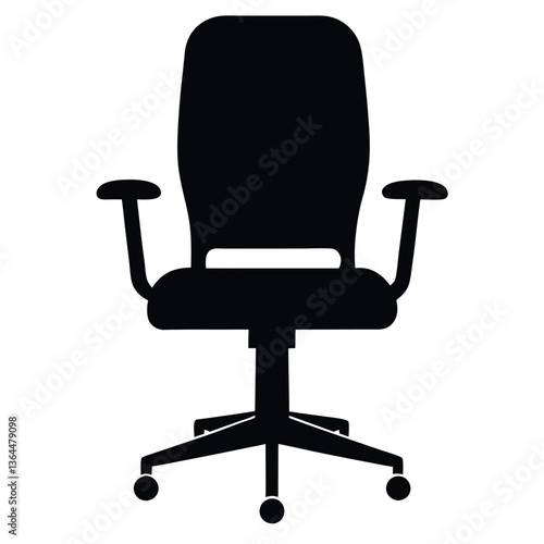 Silhouette of an office chair on a white background. 