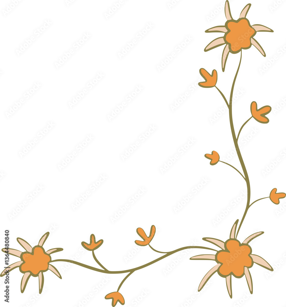 Fototapeta premium Decorative Leaf Corner Ornament