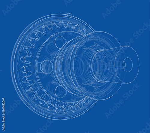 Wave Reducer. Vector illustration, 3d render