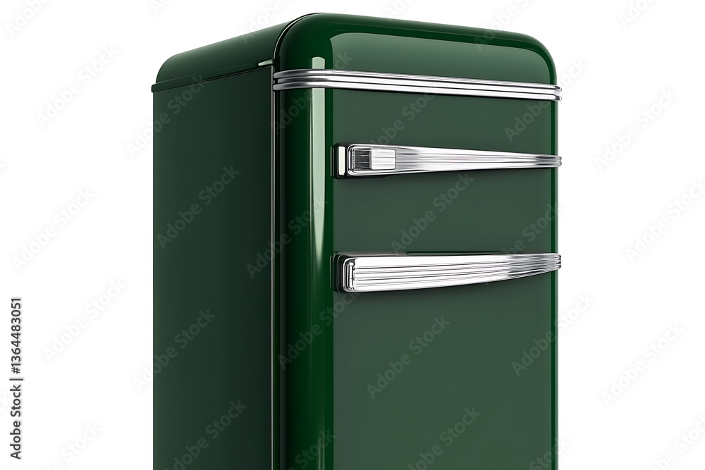 Retro Green Refrigerator, Studio Shot, Kitchen Appliance Retro Green Refrigerator, Studio Shot, Kitchen Appliance