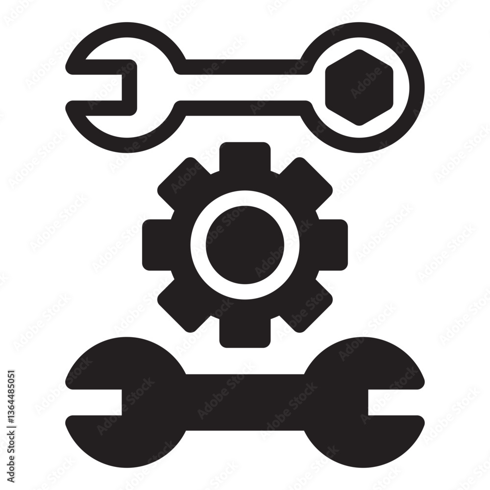 Obraz premium Wrench Tools Solid Black