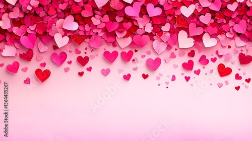 Pink hearts Valentines Day background. (3)