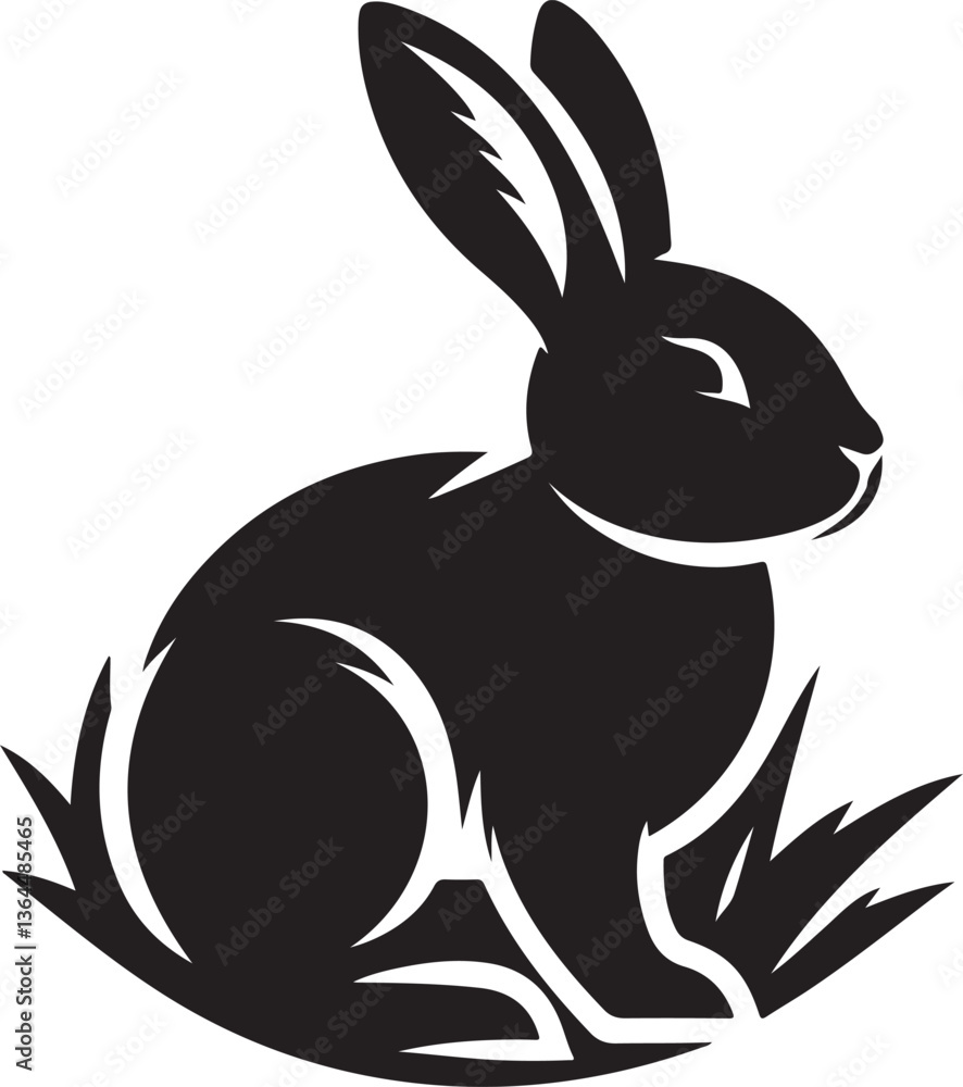 Obraz premium black and white rabbit