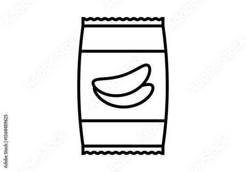 Icono negro de bolsas de patatas fritas