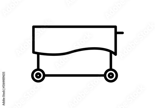 Icono negro de carro de comida para hotel