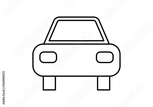 Icono negro de coche en fondo blanco