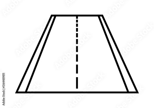 Icono negro de pista de aterrizaje o despegue de aeropuerto