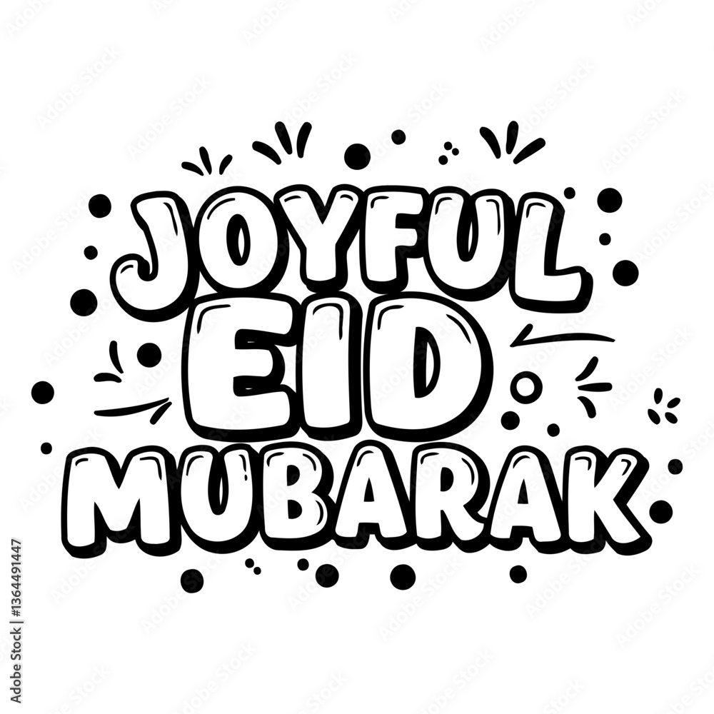 Obraz premium Joyful Eid Mubarak graphic, print design