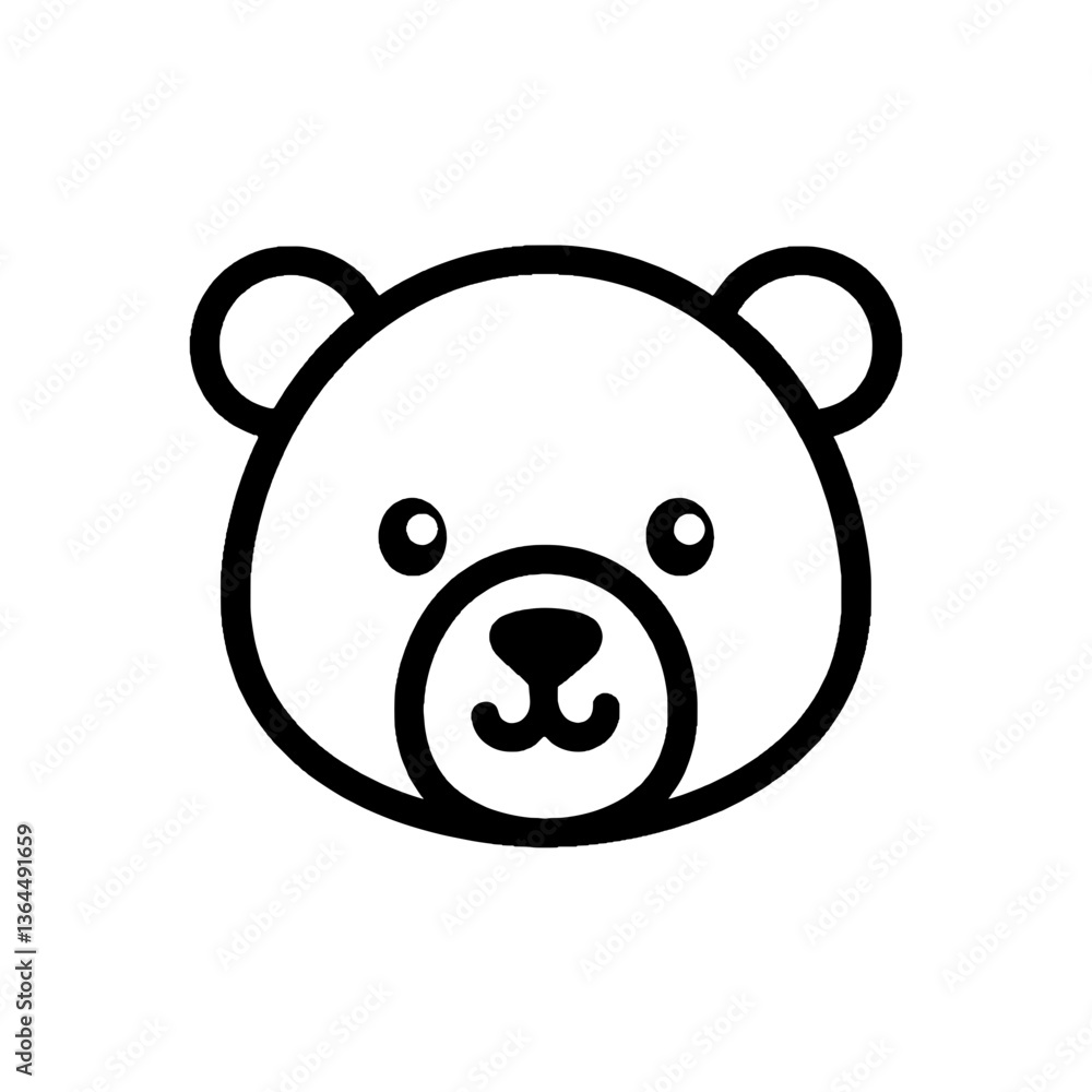 Bear Face Outline SVG Design Bear Face Outline SVG Design