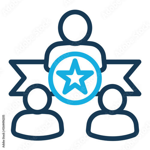 Leadership Icon Line Color Style for Team Building Pack Icon Themes