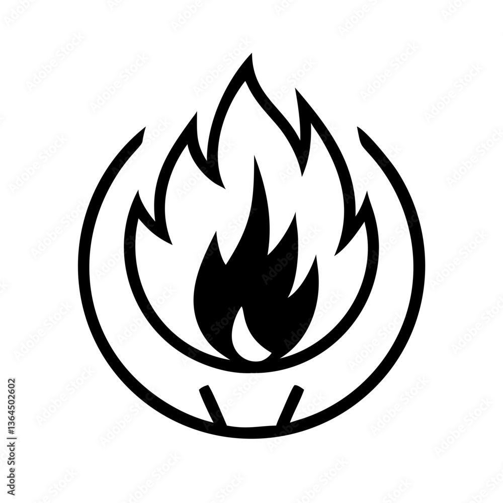 Fire icon Fire flame symbol. icon silhouette Vector Fire icon Fire flame symbol. icon silhouette Vector