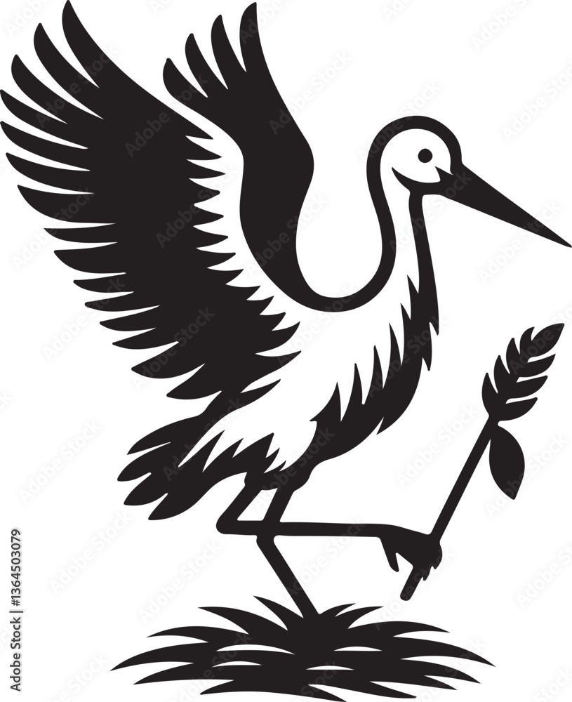 Obraz premium stork with baby