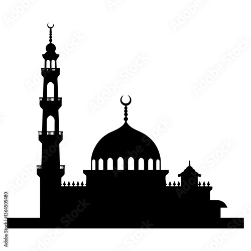 Black mosque vector icon