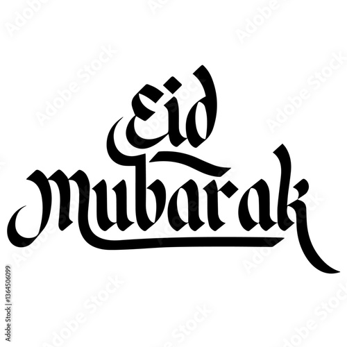 Eid mubarak text design.