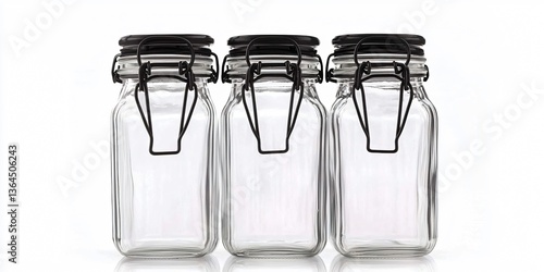 Three square jars