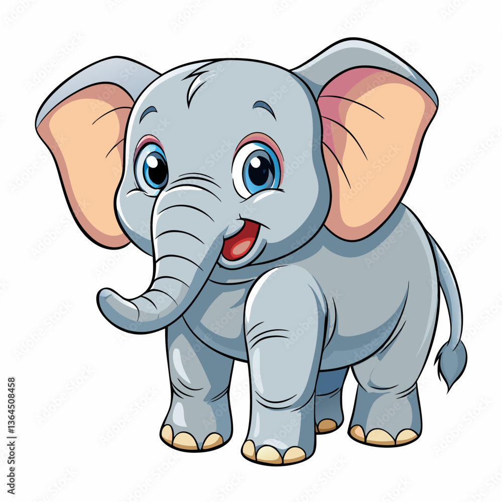 Playful Cartoon Elephant, Fun Animal Illustration, Creative Design, Colorful Background, Whimsical Style Playful Cartoon Elephant, Fun Animal Illustration, Creative Design, Colorful Background, Whimsical Style